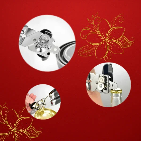 Abridor De Latas E Garrafas Aço Inox Profissional Para Cozinha