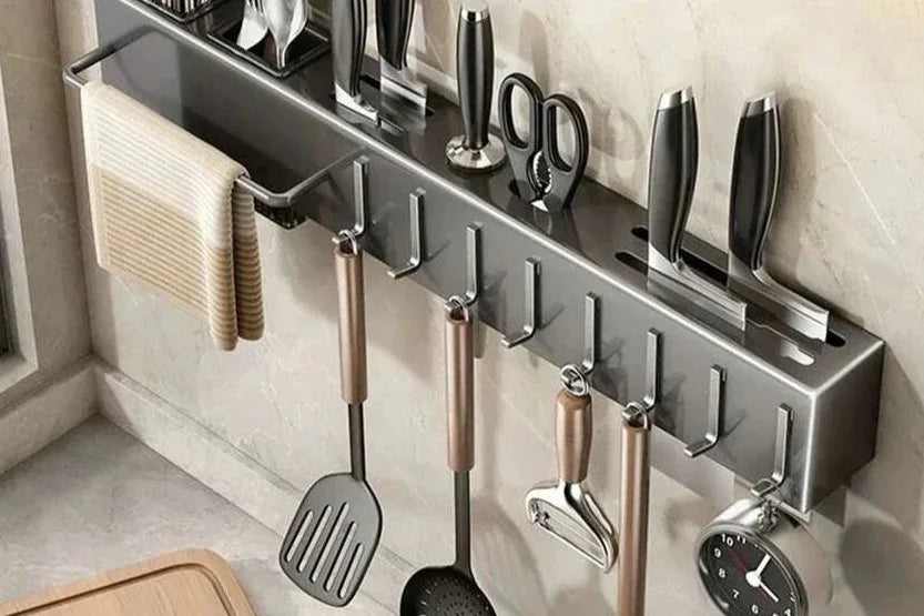 Organizador de Utensílios de Cozinha com Suporte para Facas, Colheres e Hashis