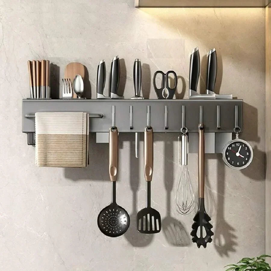 Organizador de Utensílios de Cozinha com Suporte para Facas, Colheres e Hashis