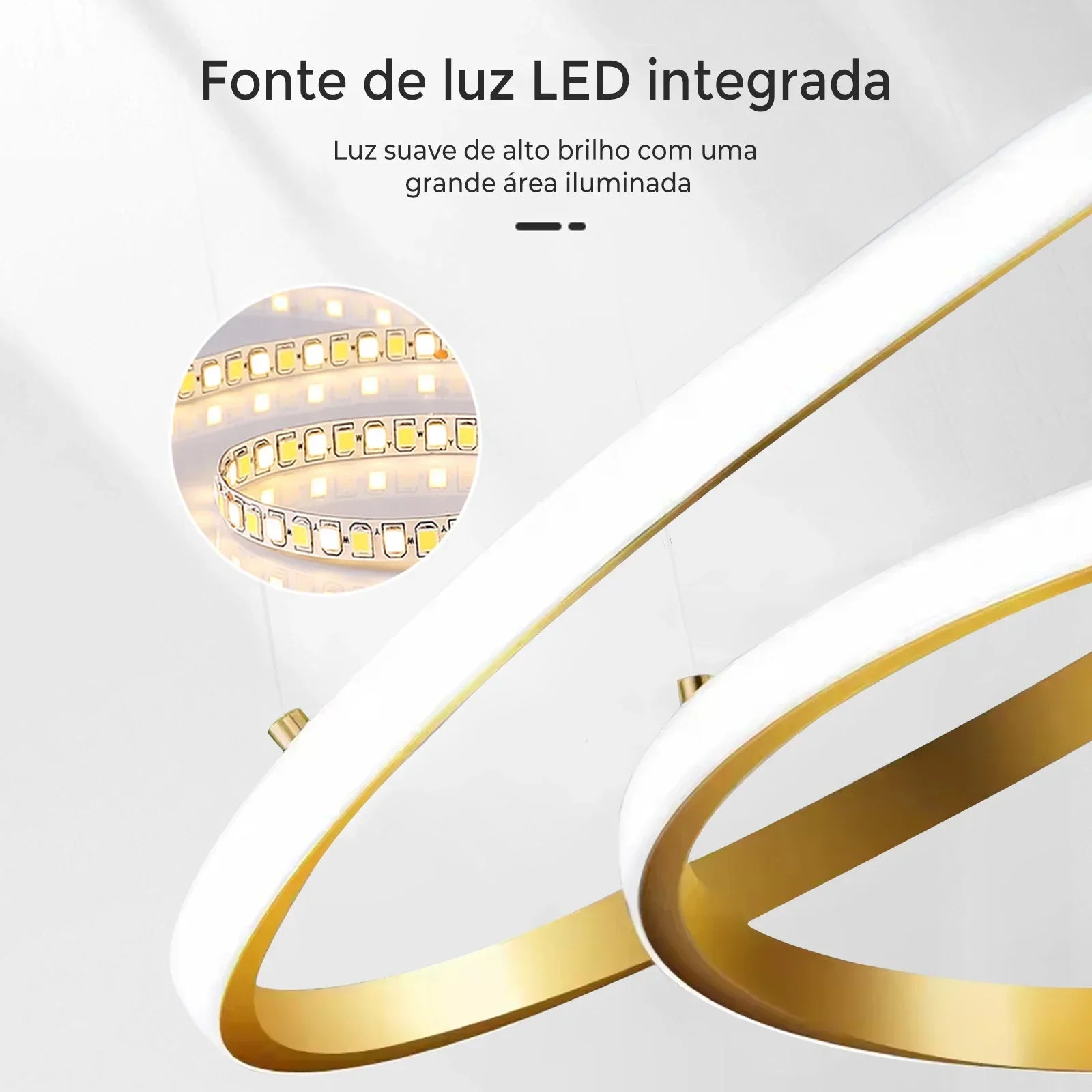Pendente LED Moderno Minimalista Dourado e Preto – Elegância e Estilo para Sua Casa