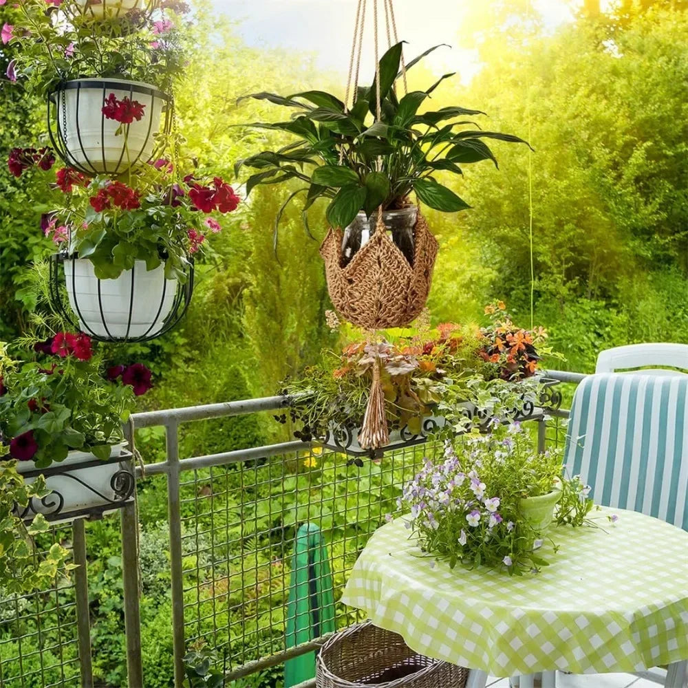 Cesto Suspenso de Macramê para Plantas | Suporte Artesanal Decorativo de Parede e Jardim