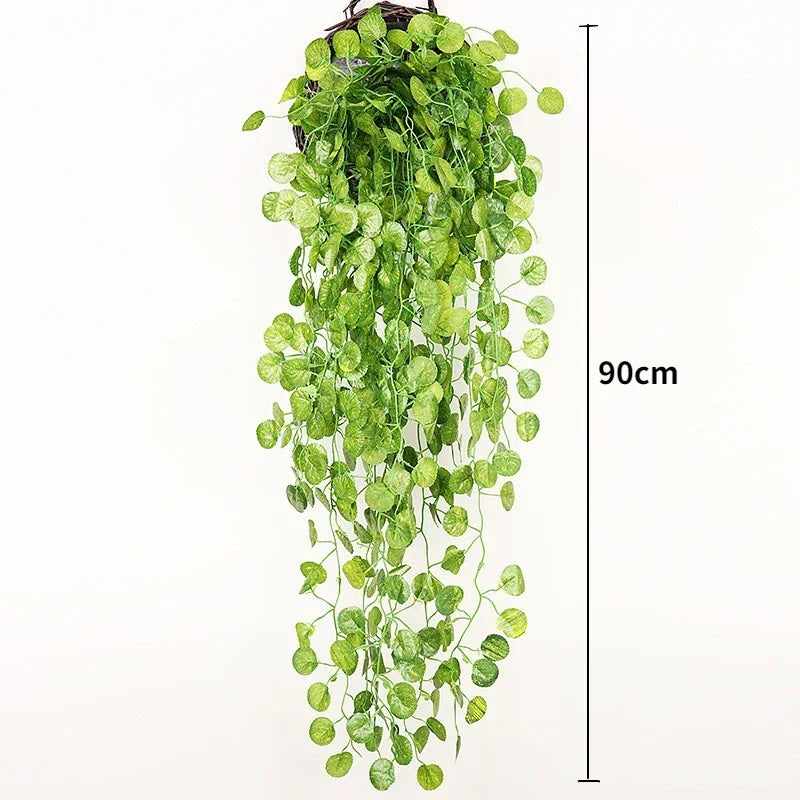 Planta Artificial Pendente 90cm – Folhagem de Hera Plástica para Decoração de Casa, Casamentos e Festas