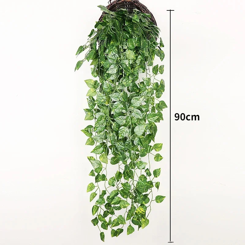 Planta Artificial Pendente 90cm – Folhagem de Hera Plástica para Decoração de Casa, Casamentos e Festas